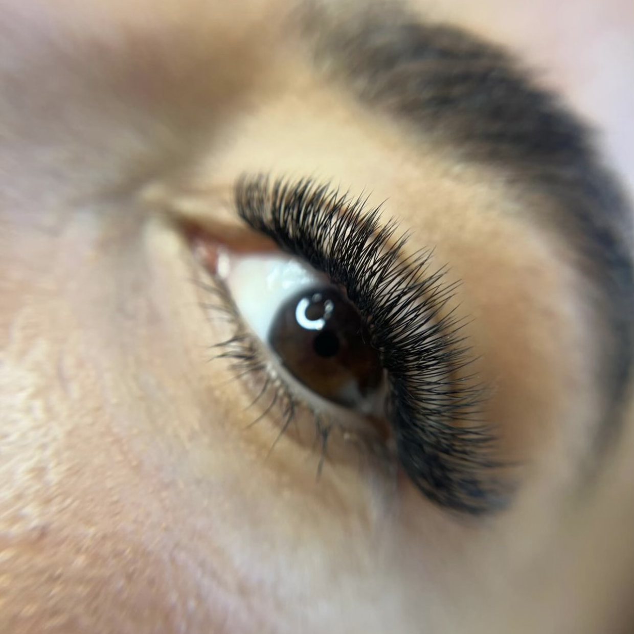 Dramatic volume lash extensions side view